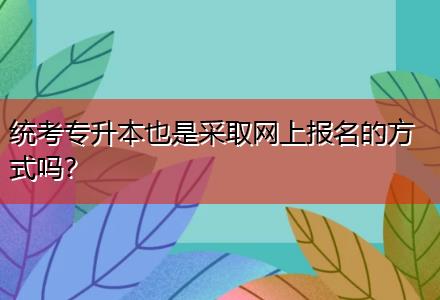 統(tǒng)考專升本也是采取網(wǎng)上報名的方式嗎？