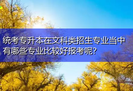 統(tǒng)考專升本在文科類招生專業(yè)當(dāng)中有哪些專業(yè)比較好報(bào)考呢？