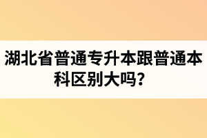 湖北省普通專升本跟普通本科區(qū)別大嗎？專升本專業(yè)課考什么內(nèi)容？