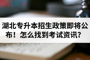 湖北省普通專升本招生政策即將公布！怎么找到最新考試資訊？