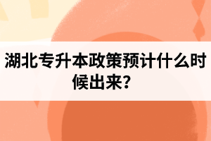 湖北專升本政策預(yù)計(jì)什么時(shí)候出來？報(bào)名前需要做好哪些事情？