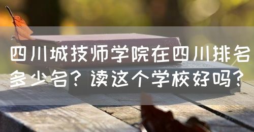 四川城技師學院在四川排名多少名？讀這個學校好嗎？(圖1)