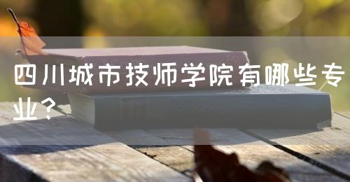 四川城市技師學(xué)院有哪些專業(yè)？(圖1)