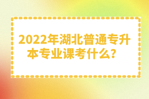 2022年湖北普通專(zhuān)升本專(zhuān)業(yè)課考什么？