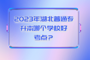 2023年湖北普通專升本哪個(gè)學(xué)校好考點(diǎn)？