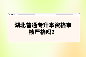 湖北普通專升本資格審核嚴(yán)格嗎？