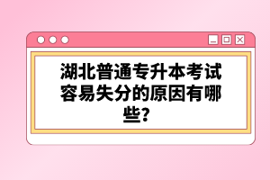 湖北普通專(zhuān)升本考試容易失分的原因有哪些？