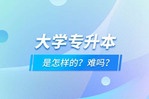 大學(xué)專升本是怎樣的？難嗎？
