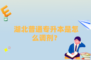 湖北普通專升本是怎么調劑？