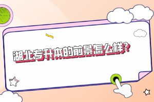 湖北專升本的前景怎么樣？