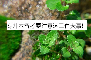 專(zhuān)升本備考要注意這三件大事